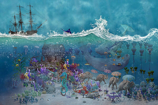 Sea Foam Digital Art by Zedi - Fine Art America