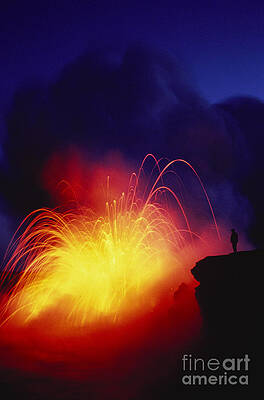 Wall Art - Photograph - Exploding Lava And Person by Greg Vaughn - Printscapes