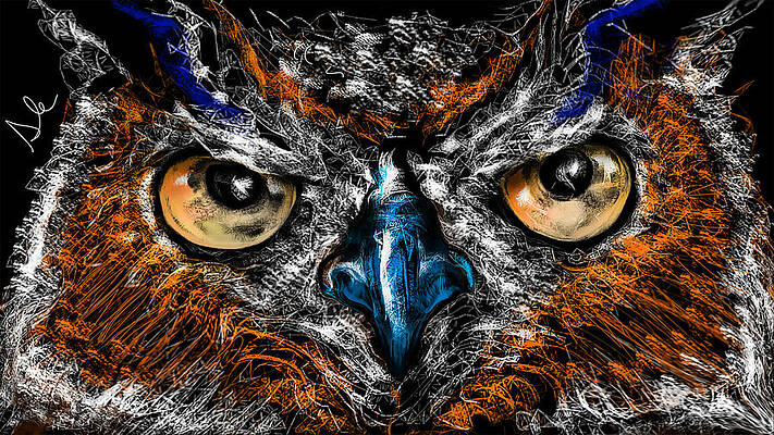 Wall Art - Drawing - Eyes in the night... by Alessandro Della Pietra
