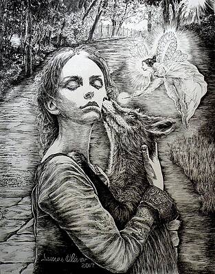 Wall Art - Drawing - Fox Light by James Oliver