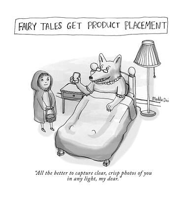 Wall Art - Drawing - Fairy Tales Get Product Placement by Maddie Dai