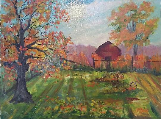 Fall Grapevines and Barn by Cheryl LaBahn Simeone Fall Grapevines and Barn by Cheryl LaBahn Simeone