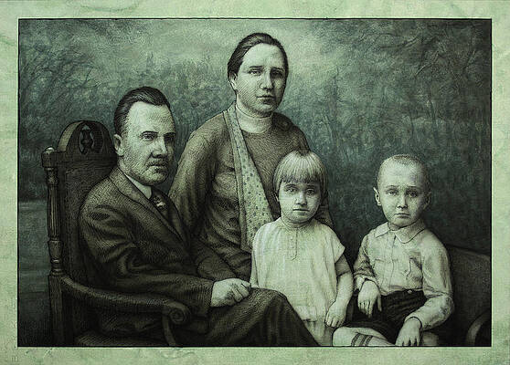 Family Portrait  Pencil Sketch Artist  Cuccia Creative