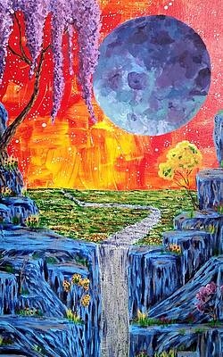 Wall Art - Painting - Fantasy Falls by Ally White