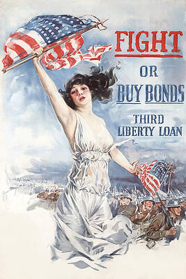 Wall Art - Painting - Fight or Buy Bonds by War Is Hell Store