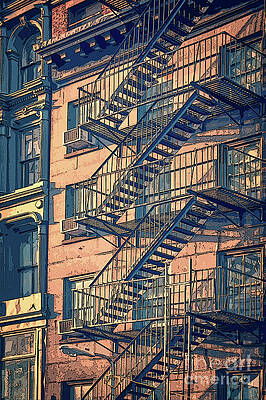 Wall Art - Drawing - Fire escape by Delphimages Photo Creations