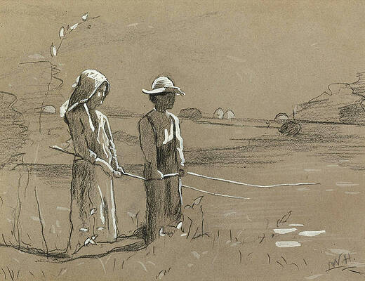 Fishing 2 Print by Winslow Homer
