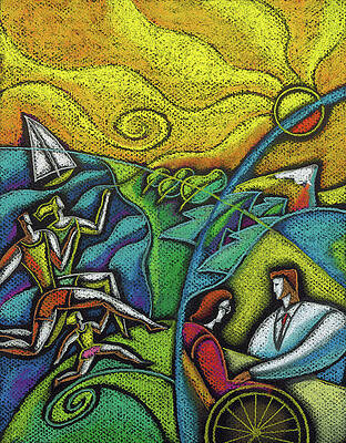 Wall Art - Painting - Fitness and health by Leon Zernitsky