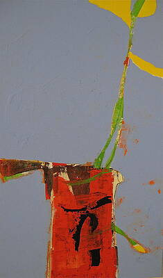 Wall Art - Painting - Flower in Pitcher- abstract of course by Cliff Spohn
