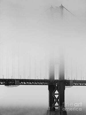 Fog at the Golden Gate Bridge 4 - Black and White by Wingsdomain Art and Photography Fog at the Golden Gate Bridge 4 - Black and White by Wingsdomain Art and Photography