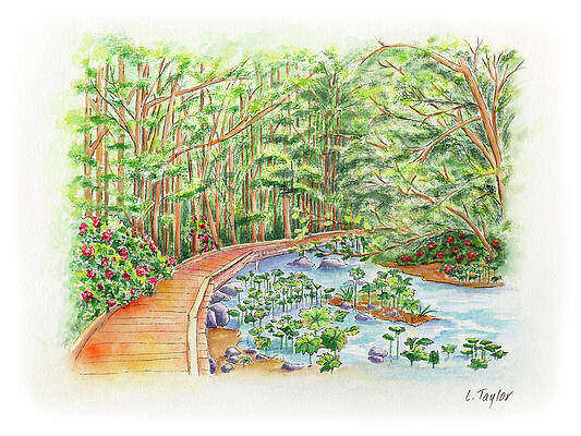 Wall Art - Painting - Footbridge by Lori Taylor