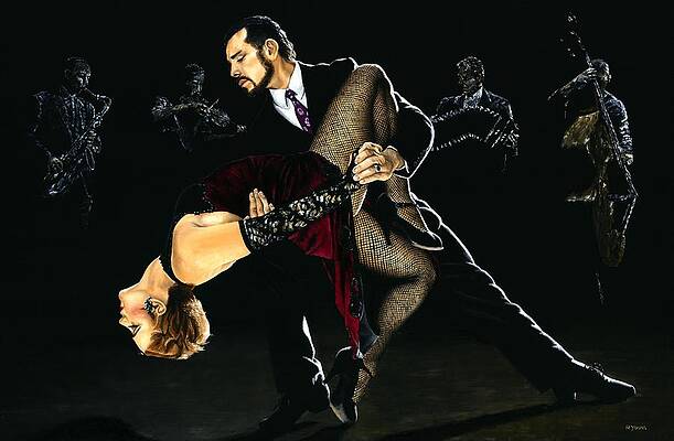 Wall Art - Painting - For the Love of Tango by Richard Young