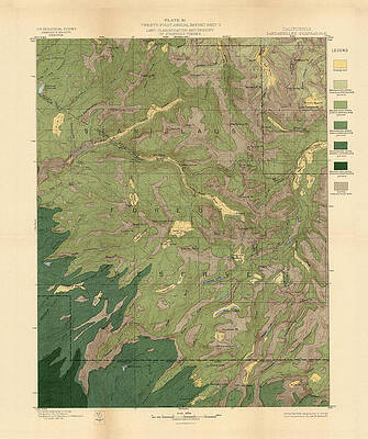 Wall Art - Drawing - Forest cover map 1886-87 - Dardanelles Quadrangle - California - Geological Map by Studio Grafiikka