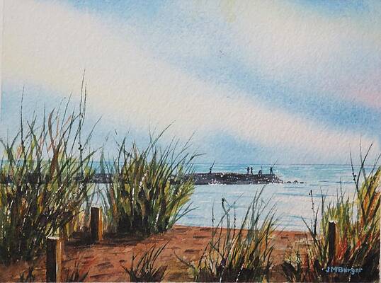 Wall Art - Painting - Fort Pierce Breakwater by Joseph Burger