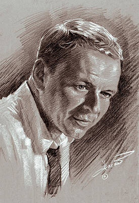 Wall Art - Drawing - Frank Sinatra  by Ylli Haruni