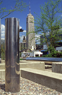 Foshay Tower from Peavy Plaza at Low Angle by Lonnie Paulson Foshay Tower from Peavy Plaza at Low Angle by Lonnie Paulson