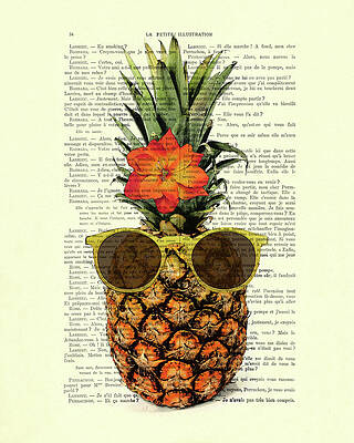 Wall Art - Digital Art - Funny And Cute Pineapple Art by Madame Memento