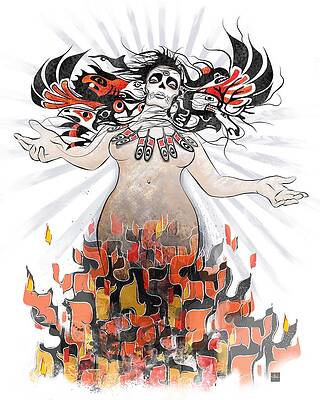 Wall Art - Painting - Gaia in Turmoil by Sassan Filsoof