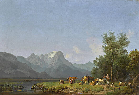 Garmisch, The Wetterstein Mountains beyond Print by Heinrich Buerkel
