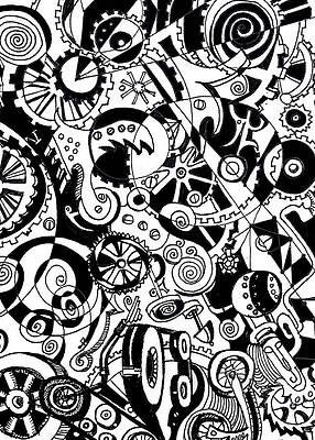 Steampunk Gears Pattern Clockwork Art 15x10cm #24259 Photograph 6x4"