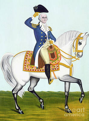 Wall Art - Painting - General Washington on a White Charger by American School