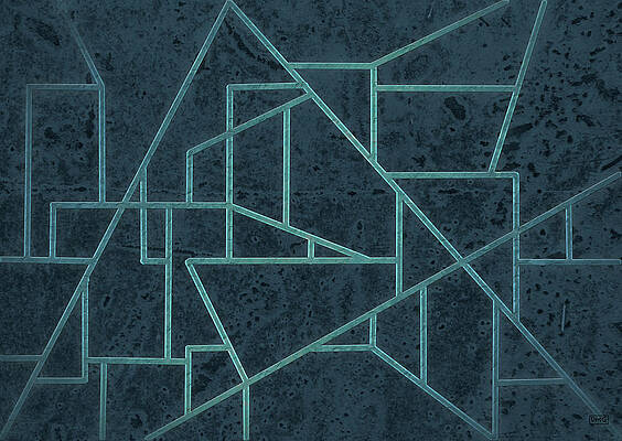 Geometric Abstraction In Blue by David Gordon Geometric Abstraction In Blue by David Gordon