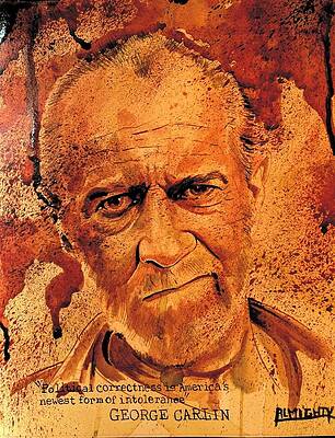 Wall Art - Painting - GEORGE CARLIN fresh blood by Ryan Almighty