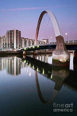 Wall Art - Photograph - Glasgow Clyde Arc Bridge at Sunset by Maria Gaellman
