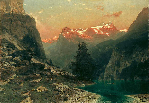Glowing Alps Print by Stanislaus von Kalckreuth