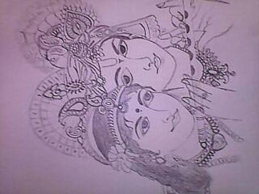 Easy Simple Radha Krishna Drawing Lord Krishna Pencil Sketch Art Images  and Photos  Ganpati Sevak
