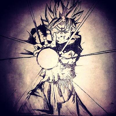 Wall Art - Drawing - Goku by Christian Alvarez