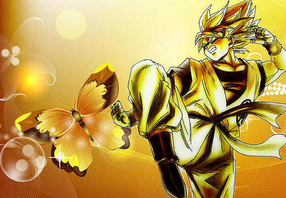 Wall Art - Drawing - Golden Goku by Aashan Nasir