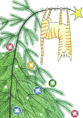 Wall Art - Drawing - Goodbye, Christmas Tree  by Andrew Hitchen