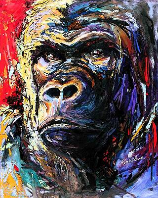 Angry Gorilla Oil Paintings Modern Animals Artwork Home Decor – CP Canvas  Painting Online
