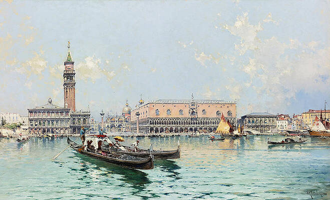 Grand Canal Venice Print by Franz Richard Unterberger