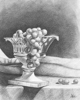 Wall Art - Drawing - Grapes by Joe Winkler