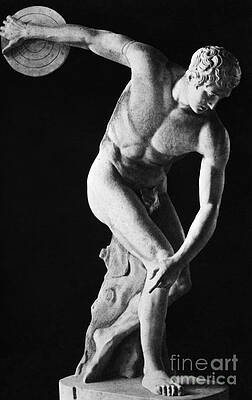 Wall Art - Photograph - Greek Sculpture Of Discus Thrower by H. Armstrong Roberts/ClassicStock