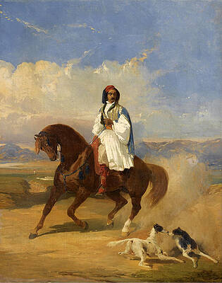 Greek Soldier on Horseback Print by After Alfred de Dreux