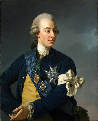Gustav III with the Armlet of Freedom Print by Workshop of Alexander Roslin