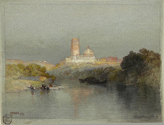 Hacienda on the Lerma River, San Juan, Mexico, 1892 Print by Thomas Moran