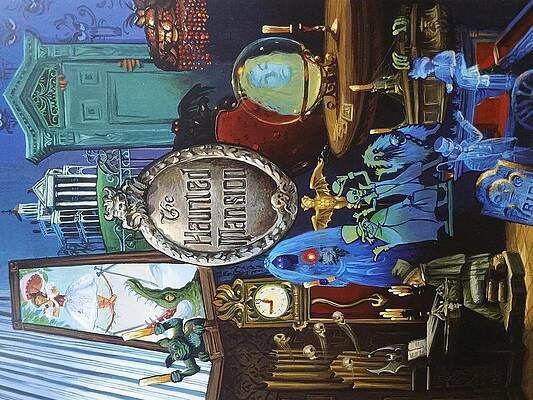 Wall Art - Painting - Haunted mansion disney by Susan Tumblety