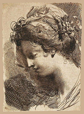 Head of a Young Woman Print by Gaetano Gandolfi