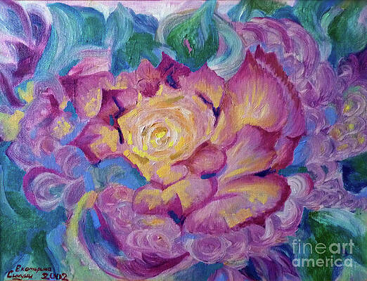 Wall Art - Drawing - Heart Of The Rose by Ekaterina Simuni