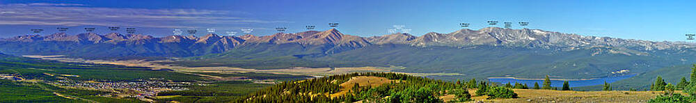 Wall Art - Photograph - Heart of the Sawatch w/ Peak Labels by Jeremy Rhoades