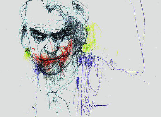 Wall Art - Drawing - Heath Ledger as Joker by Savio Mizzi