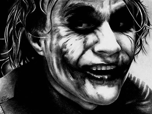 Wall Art - Drawing - Heath Ledger Joker by Rick Fortson