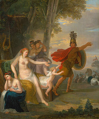 Hector Bidding Farewell To Andromache Print by Adam Friedrich Oeser