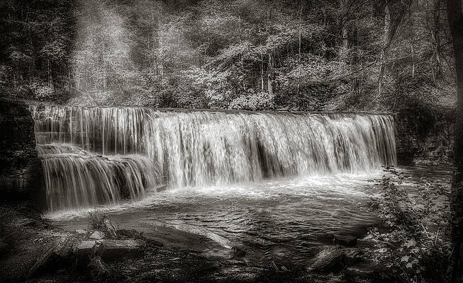 Wall Art - Photograph - Hidden Falls in Black and White by Rikk Flohr