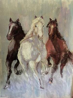 Horses Running by Joan Wulff