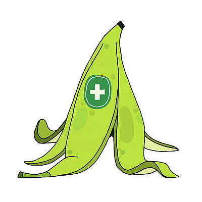 Drawing - Hospital sign on banana peel by Alexander Eben Meyer
